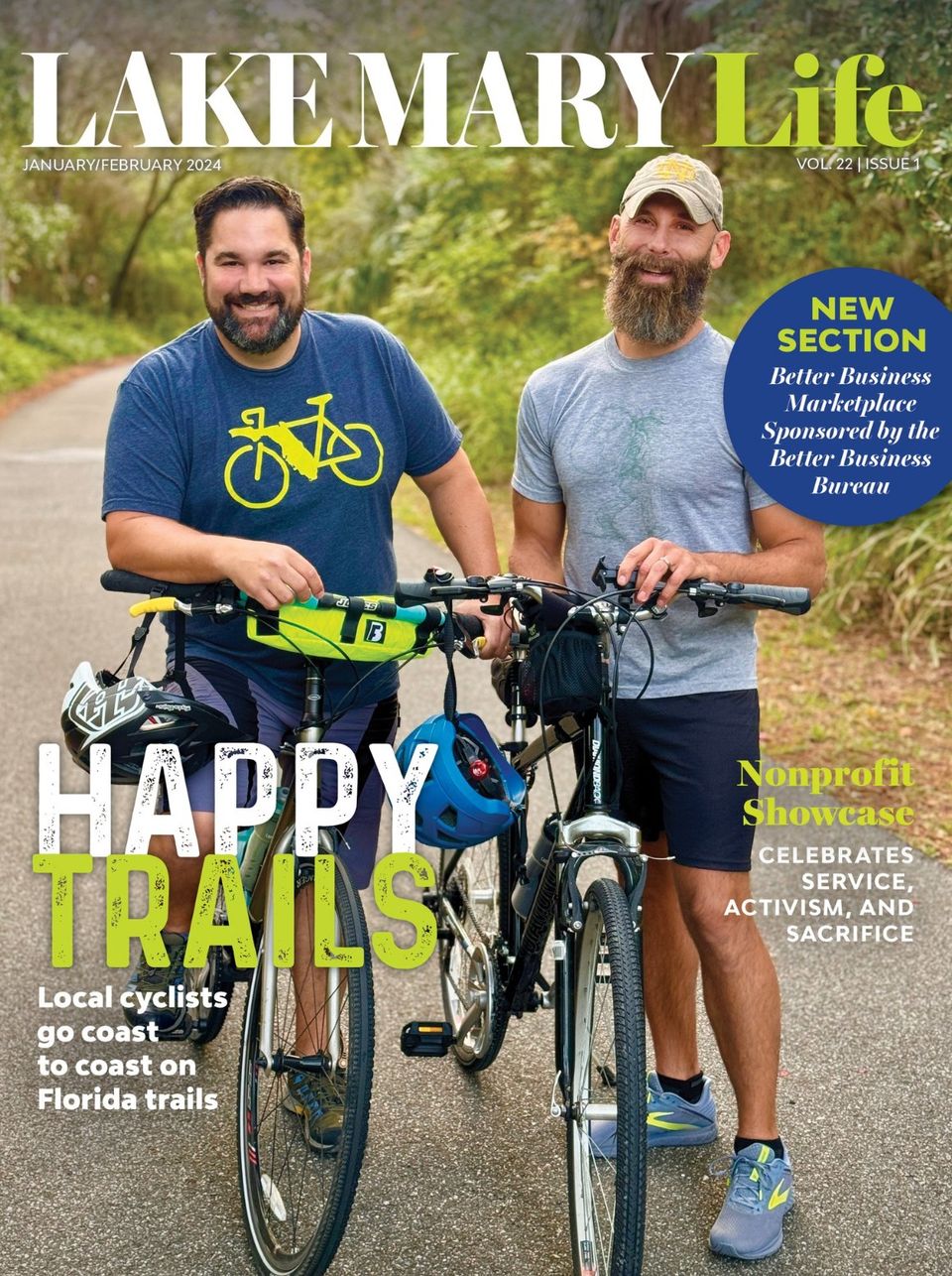 Daniel and Percy on the cover of Lake Mary Life magazine - WHG