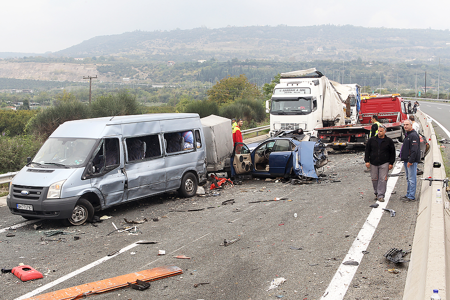 Scene of a truck accident
