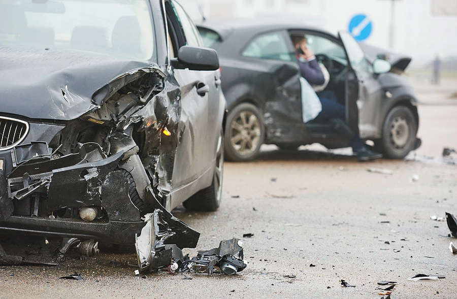 aftermath of a two car collision in hollywood