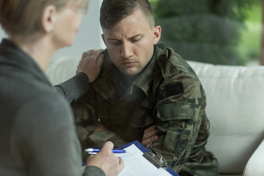 young male veteran receives support from a new orleans va provider for a mental health condition