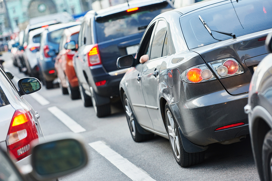 a car in bumper to bumper traffic in north miami beach